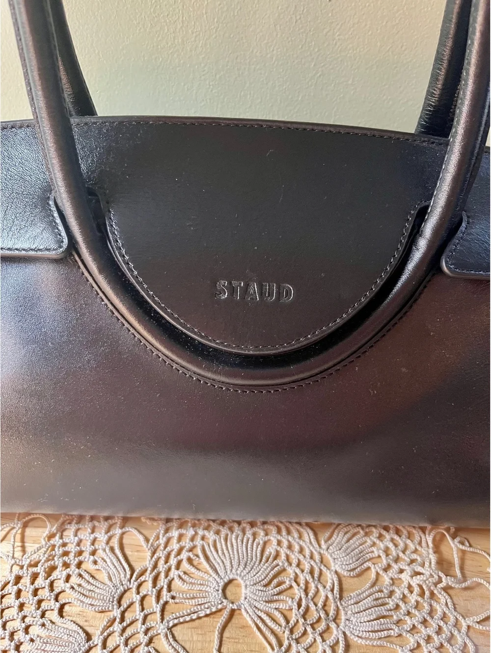 STAUD Maude Black Leather Shoulder Bag - Picture 4 of 9